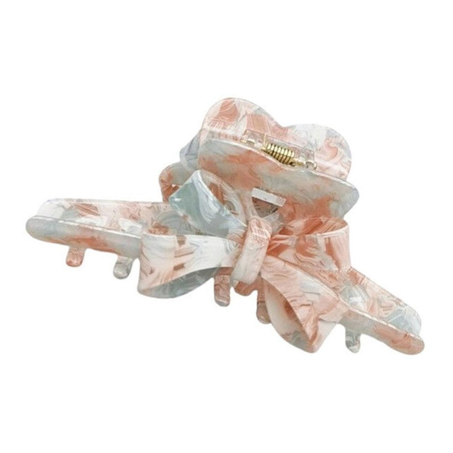 Marble Bow Claw Clip