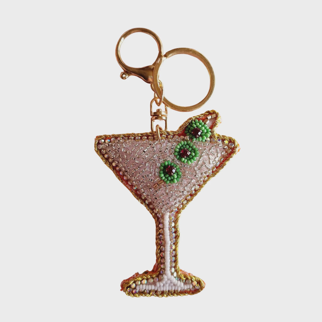 Beaded Martini Key Chain