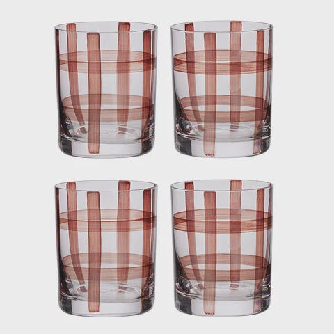 Max Clear &amp; Chocolate Glass Tumblers- Set of 4