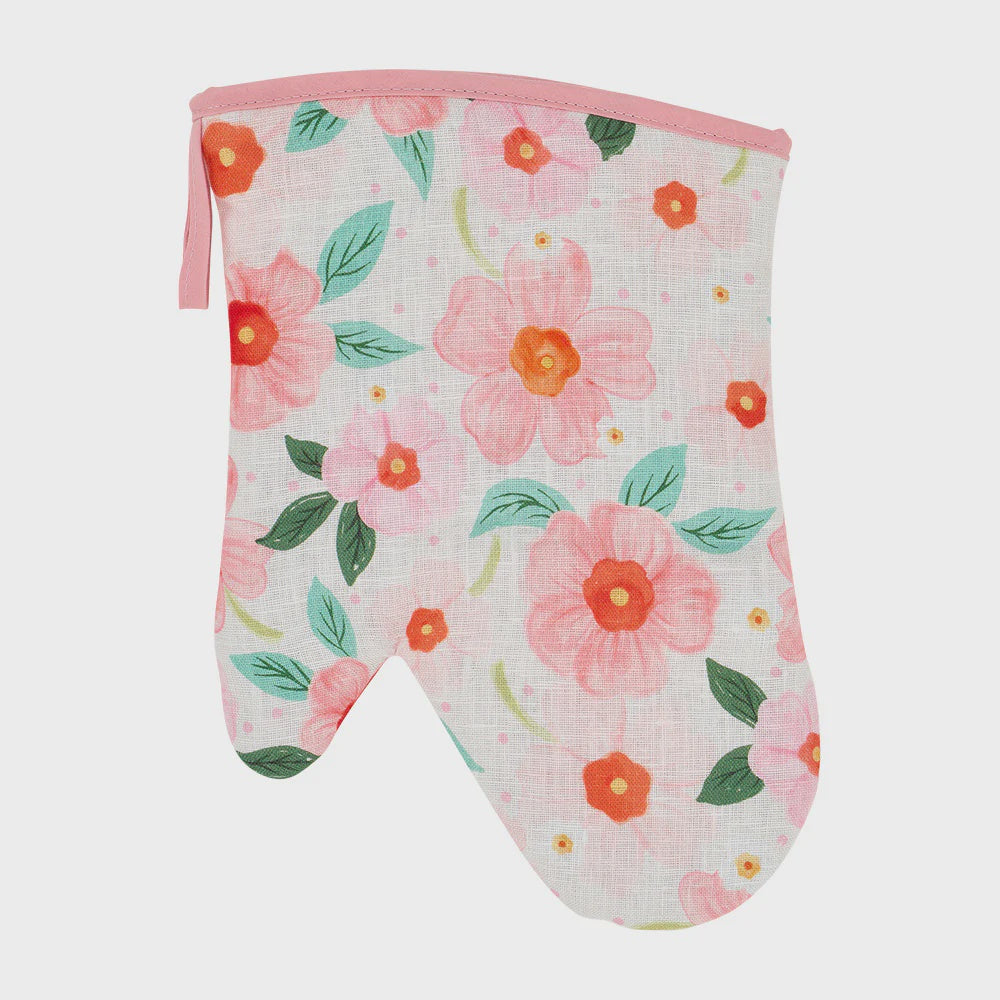 Linen Oven Mitt - Meadow Blush