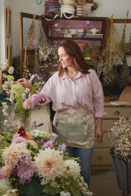 Peony Meadow Waist Apron