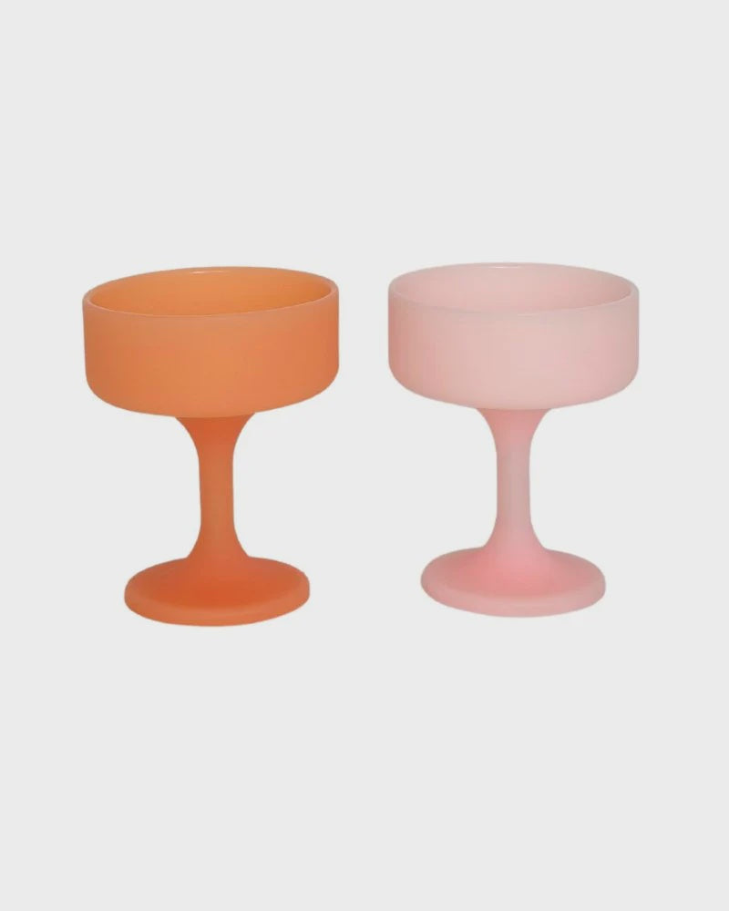 Mecc Silicone Cocktails Glasses - Petal & Peach Set of 2