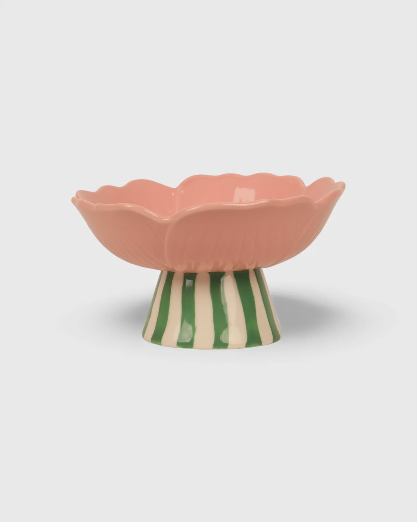 Blush Stoneware Stand Flower Bowl