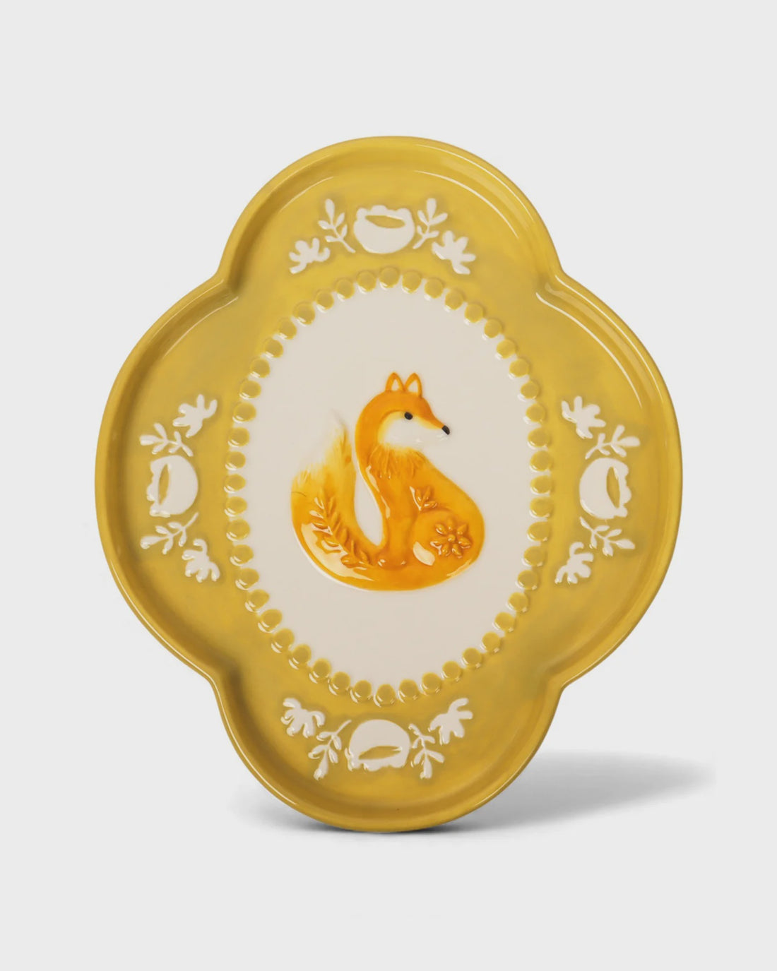 Retro Folk Stoneware Foxy Dish