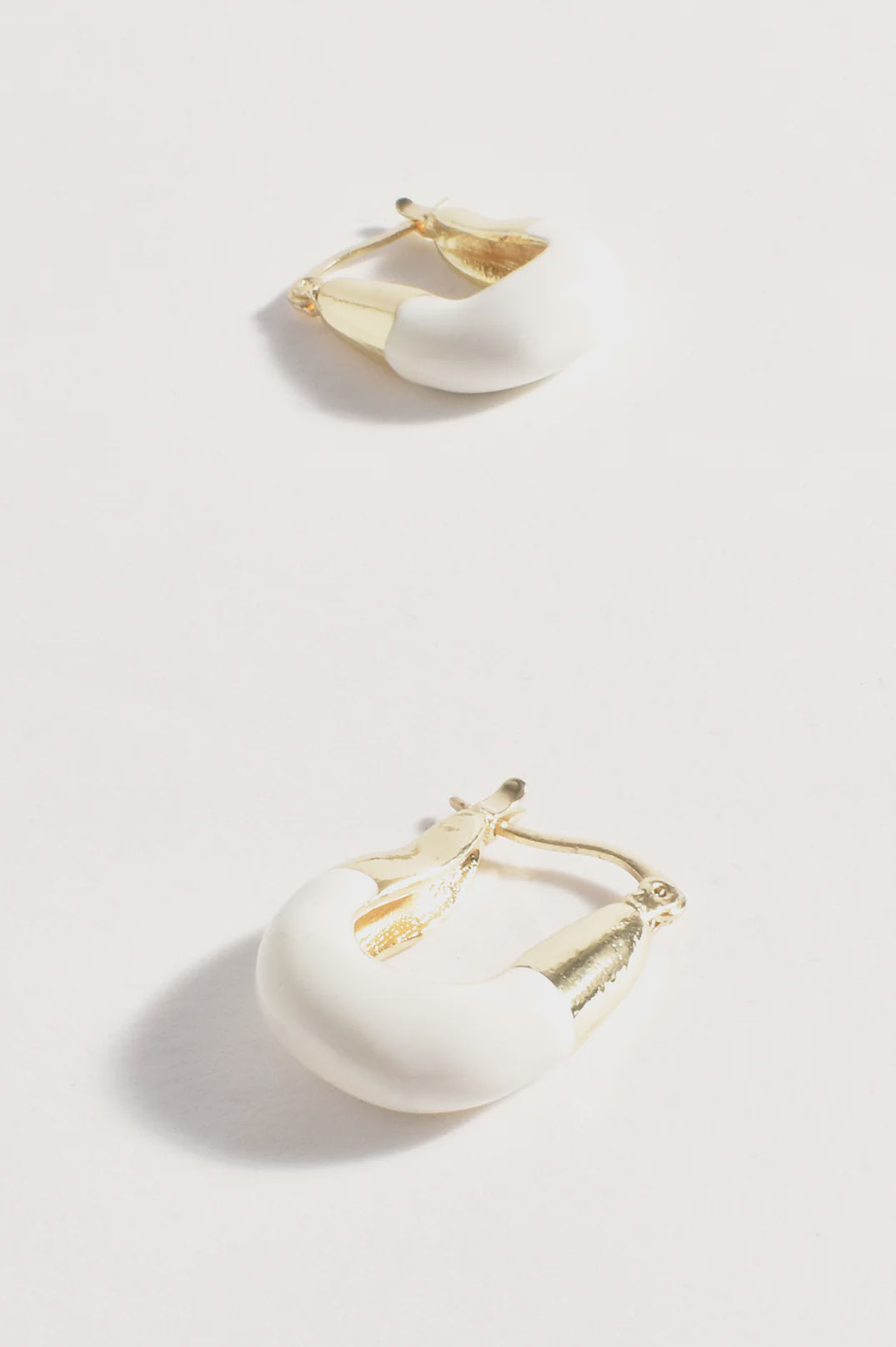 Mini Enamel Metal Hoops - White