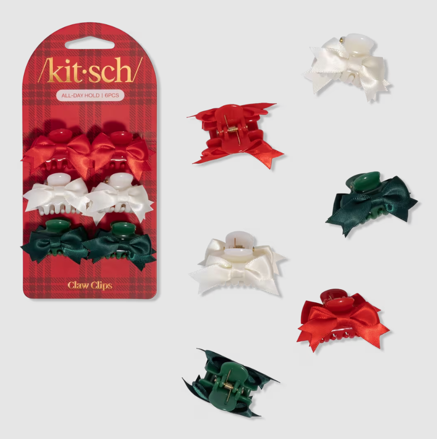 Mini Bow Claw Clips - Set of 6