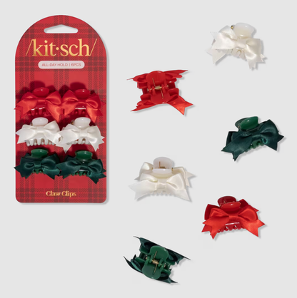 Mini Bow Claw Clips - Set of 6