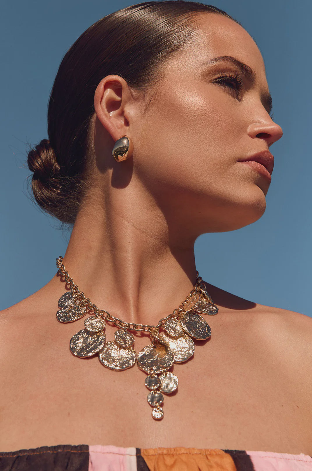 Molten Metal Disc Necklace