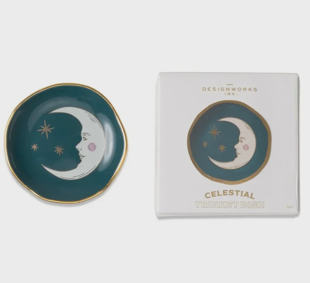 Teal Moon Celestial Trinket Dish
