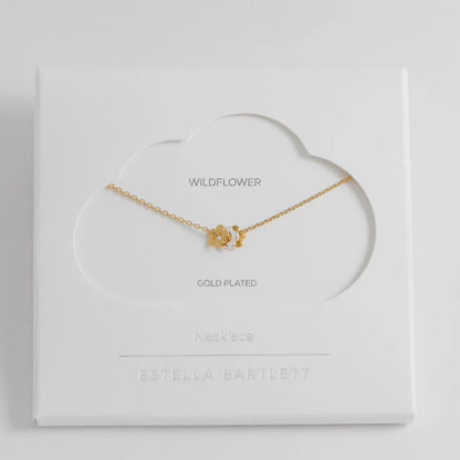 Multi Flower Bead Necklace - Gold Chain
