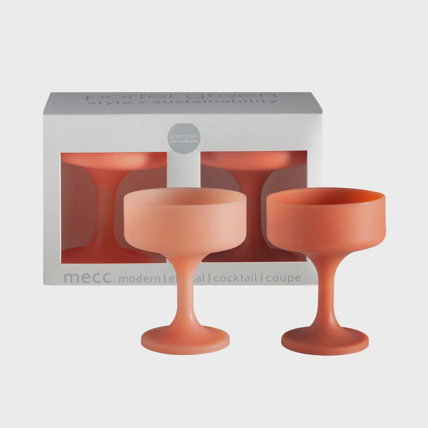Mecc Silicone Cocktails Glasses - Terra &amp; Peach