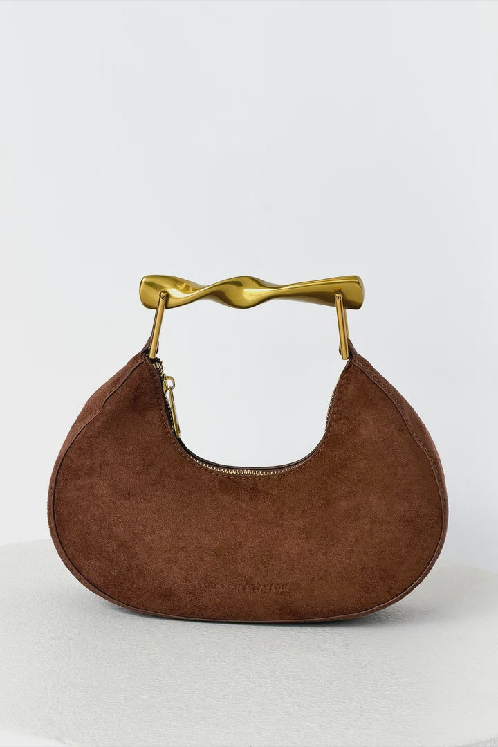Myla Handbag - Chocolate Brown Suede