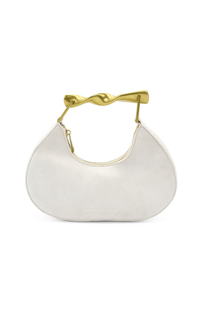 Myla Handbag - Cream White Suede