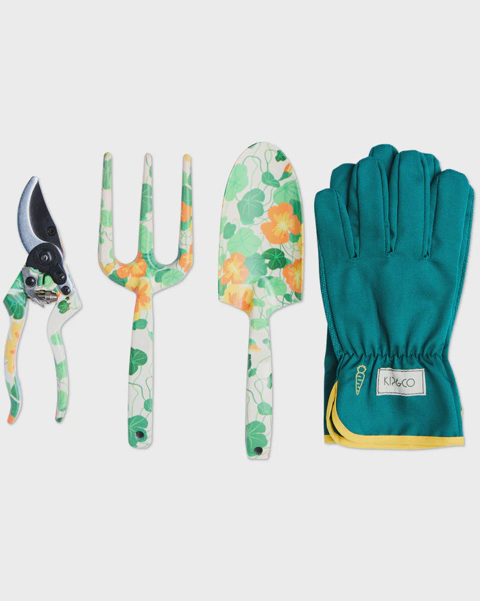 Nasturtium Garden Tools and Gloves Set