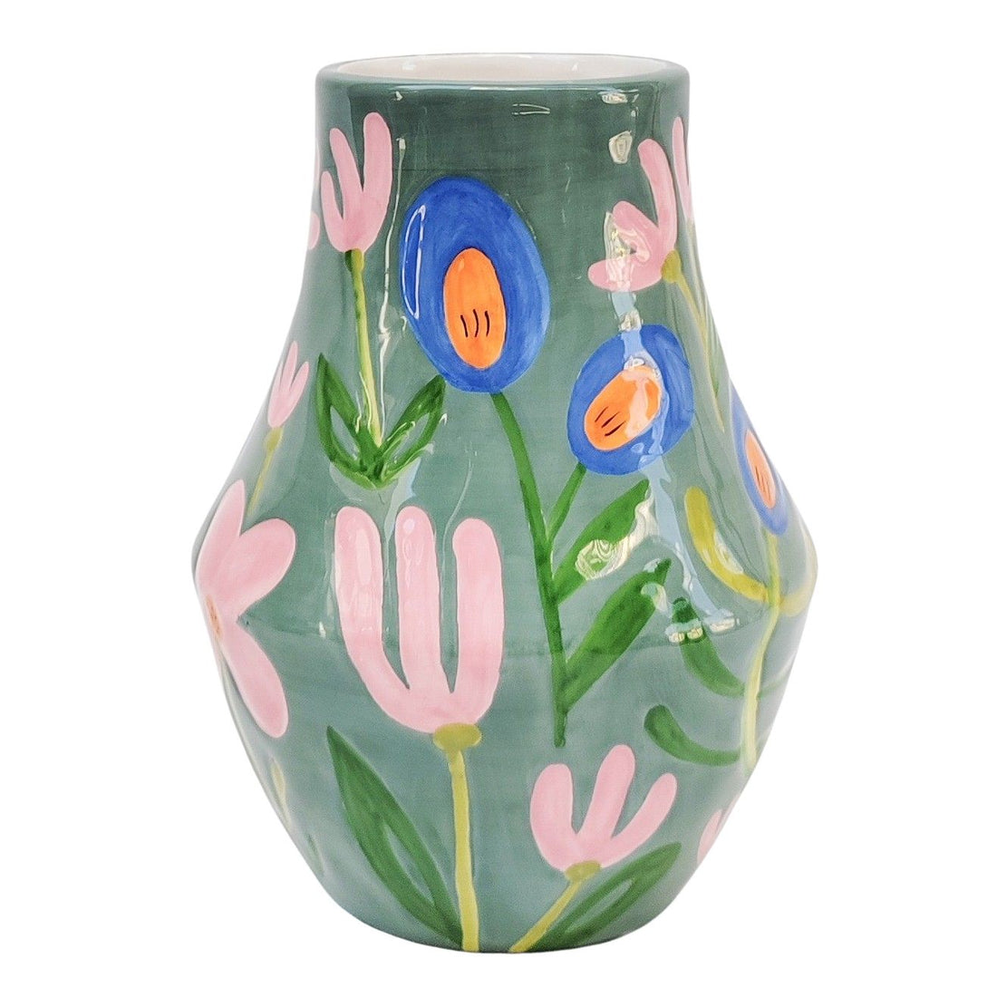 Native Floral Vase - Sage