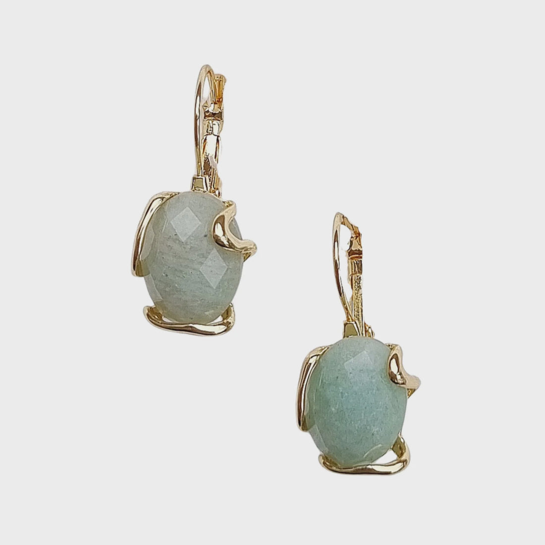 Natural Stone Earrings - Mint