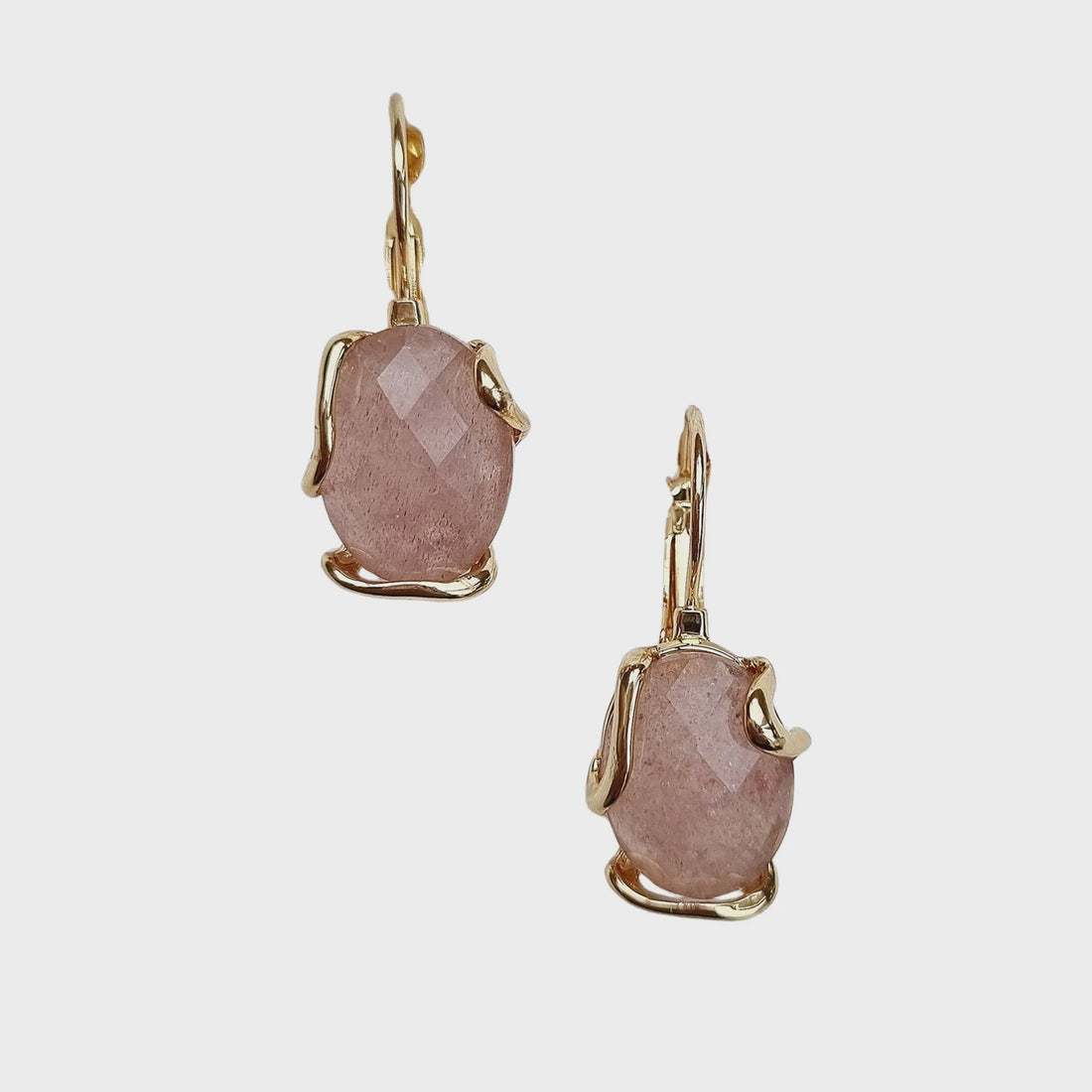 Natural Stone Earrings - Pink