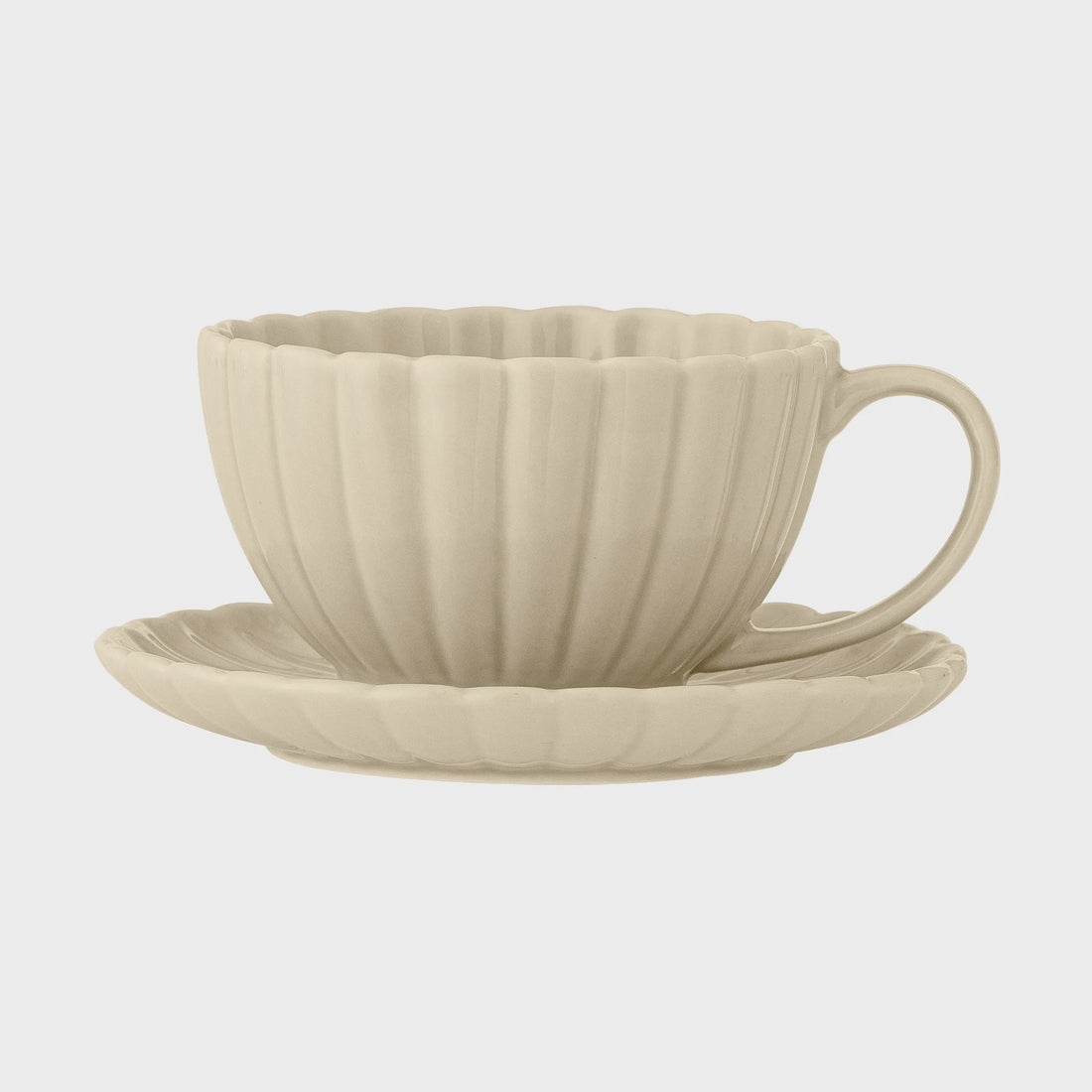 Latina Stoneware Cup &amp; Saucer - Nature