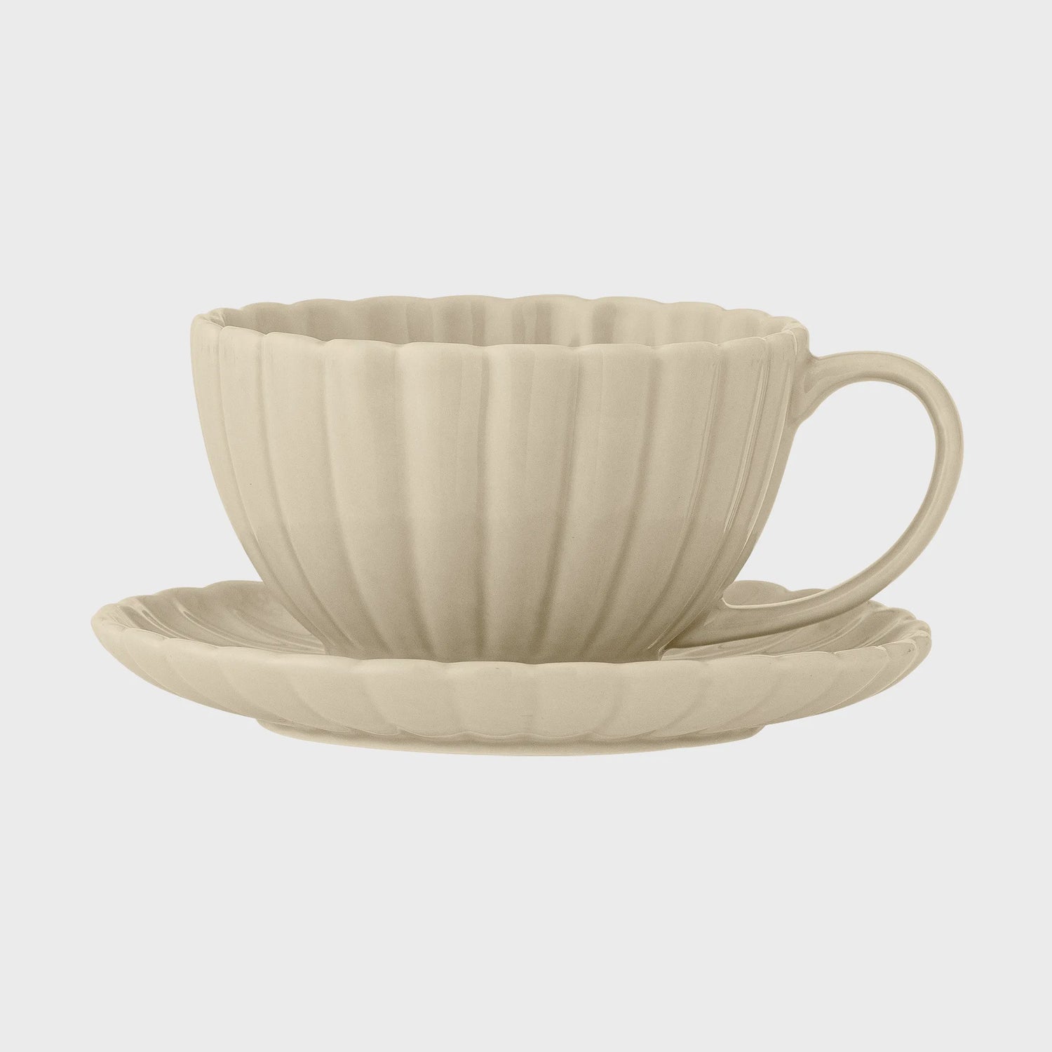 Latina Stoneware Cup &amp; Saucer - Nature