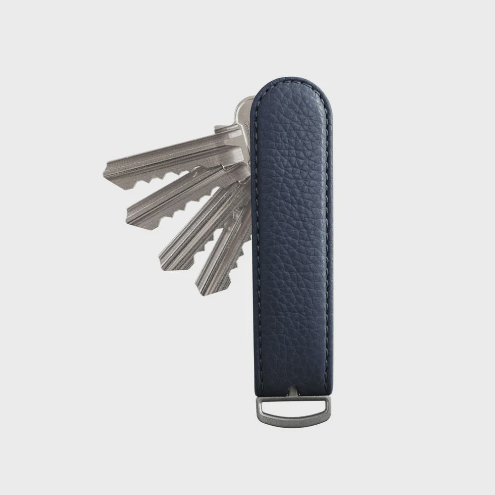 Jibbon Italian Leather Key Organiser - Navy Pebble