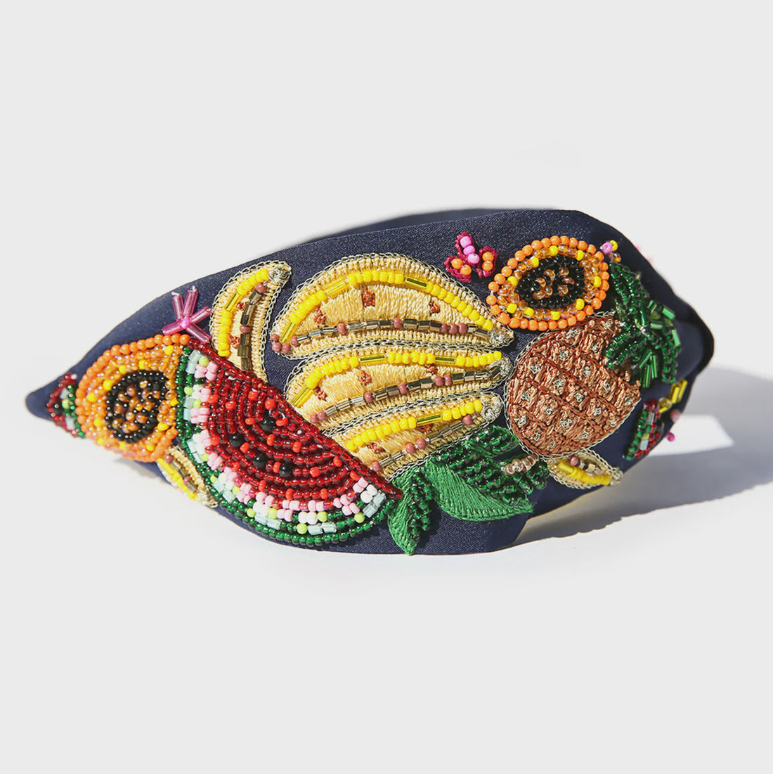 Navy Fruit Salad Beaded Headband