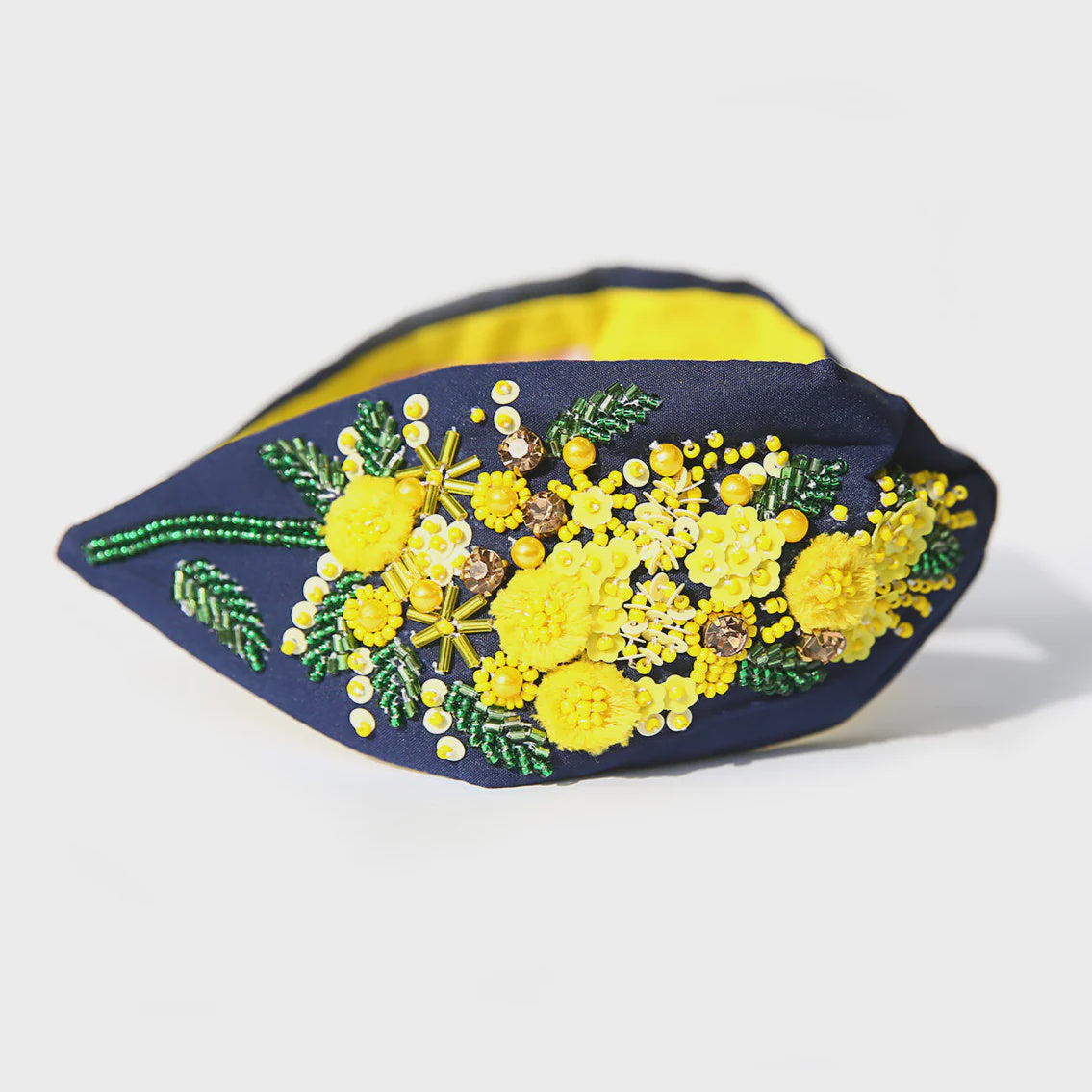 Navy Wattle Beaded Headband