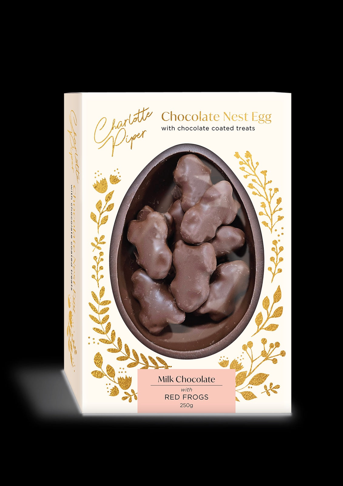 Milk Choc Nest Egg with Choc Coated Red Frogs 250g