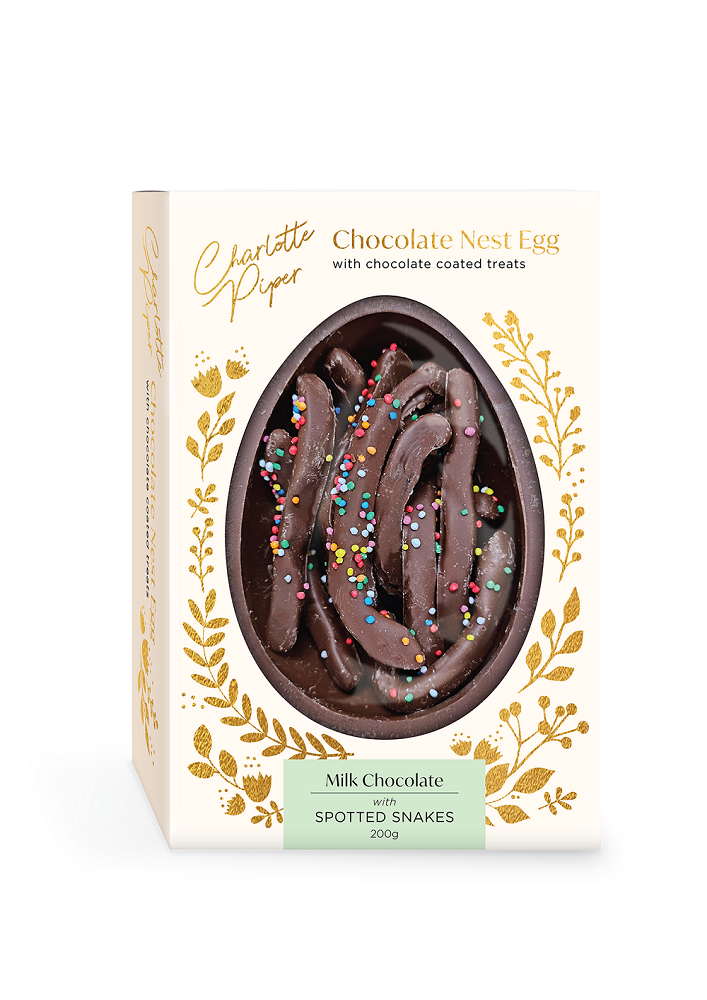 Charlotte Piper Milk Chocolate Spotted Snakes Nest Egg 200g