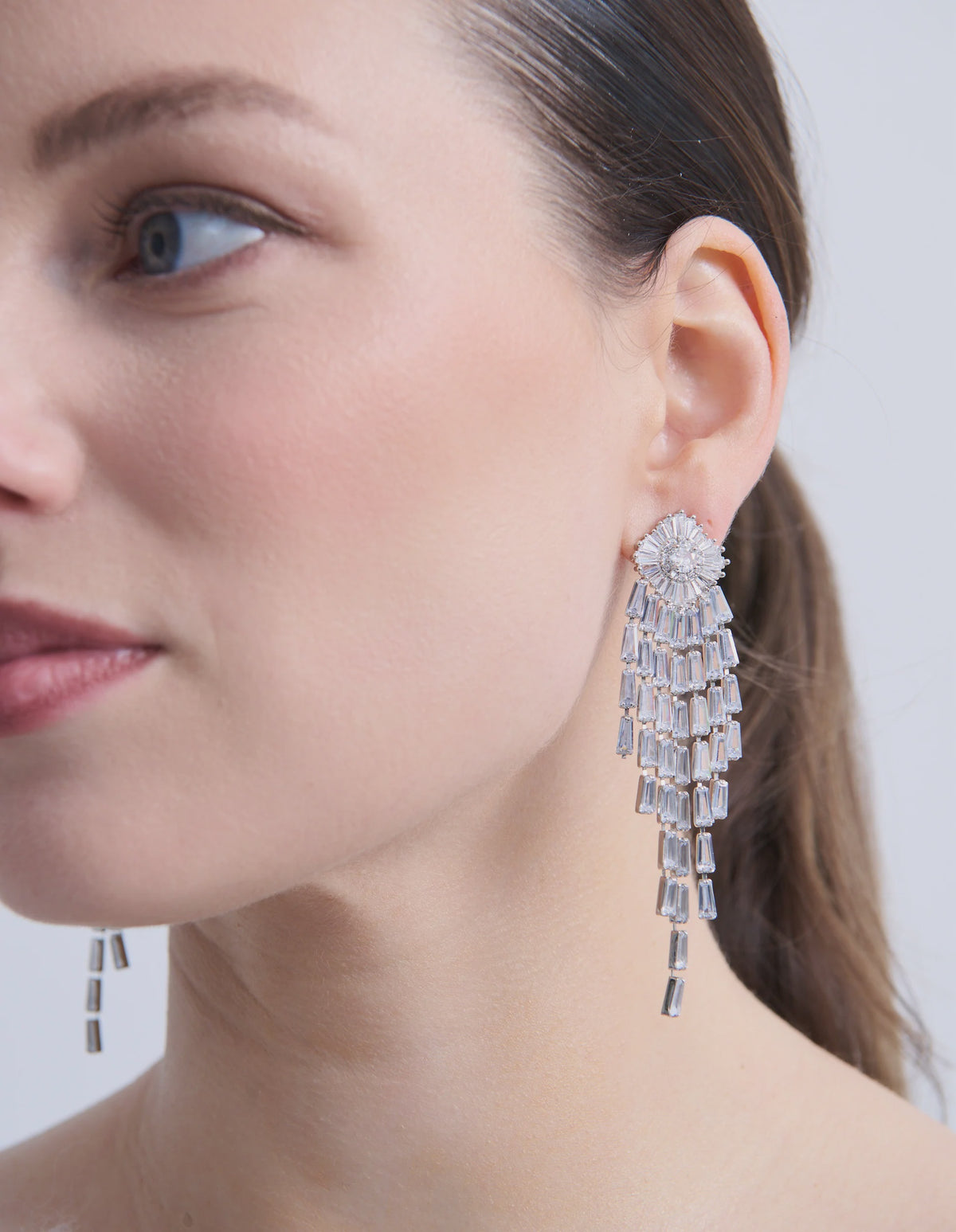 Noir Rhinestone Chandelier Earrings