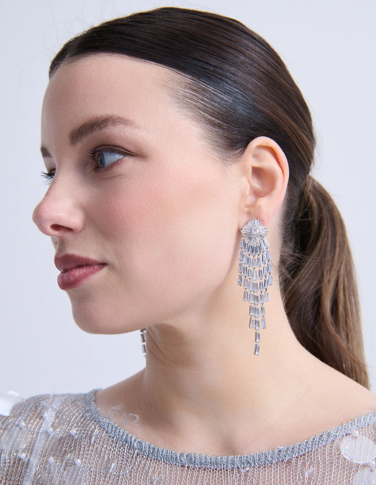 Noir Rhinestone Chandelier Earrings