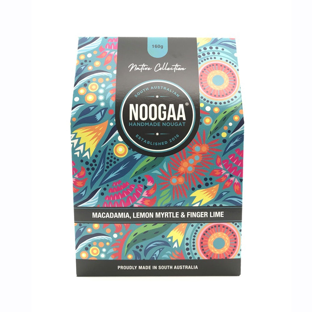 Macadamia, Lemon Myrtle &amp; Finger Lime Nougat 160g