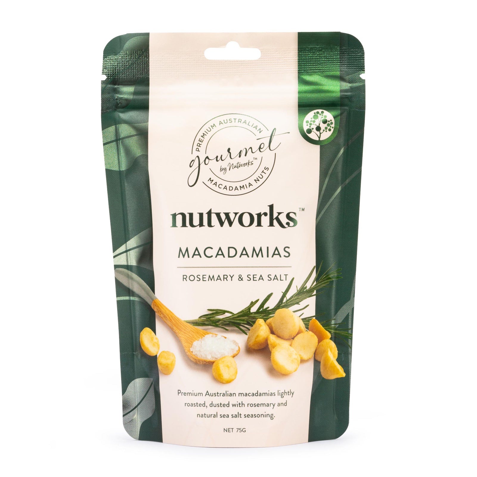 Nutworks Rosemary &amp; Sea Salt Macadamias 75g