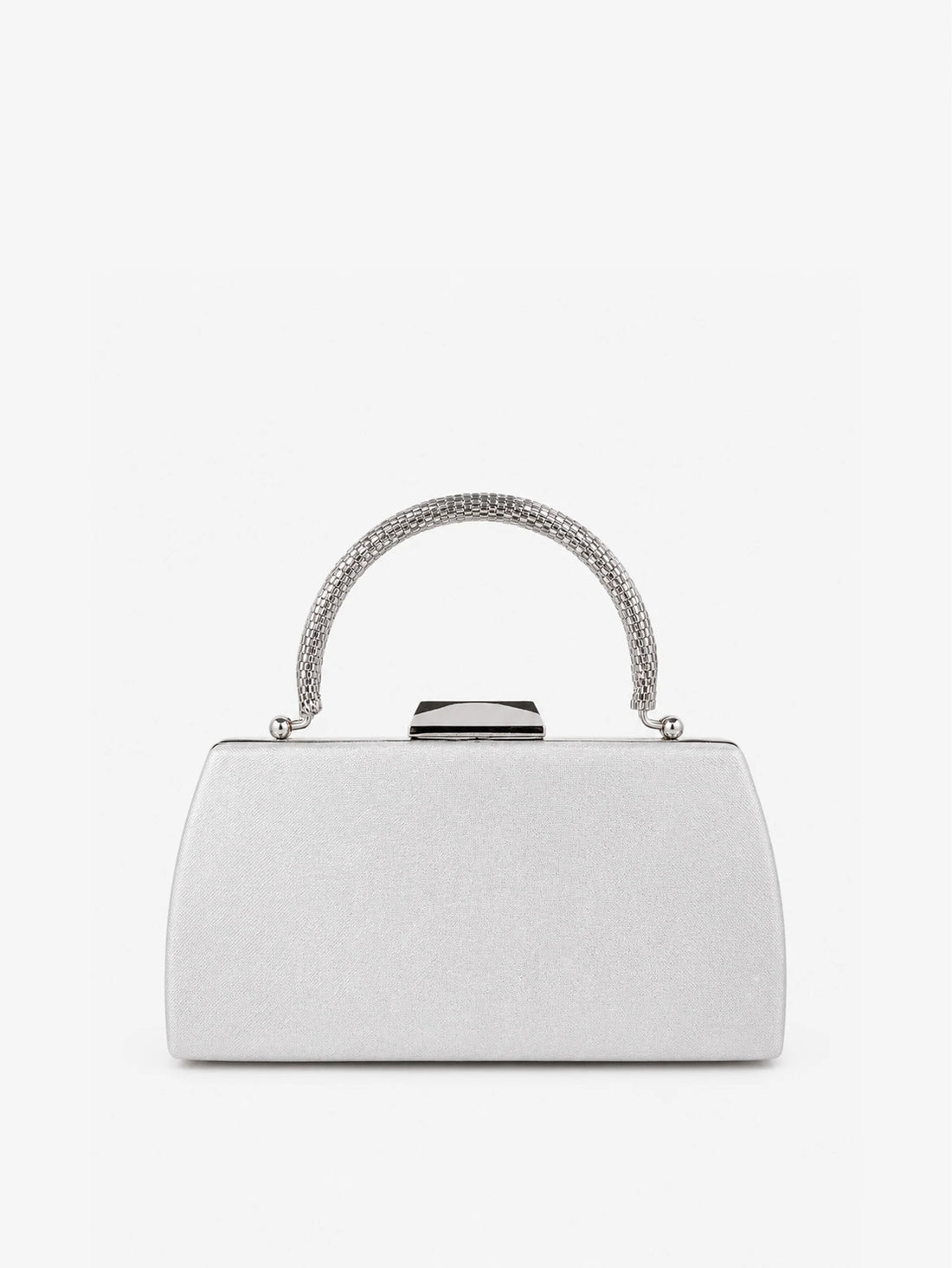 Nuvia Duo Top Handle Clutch Bag in Silver