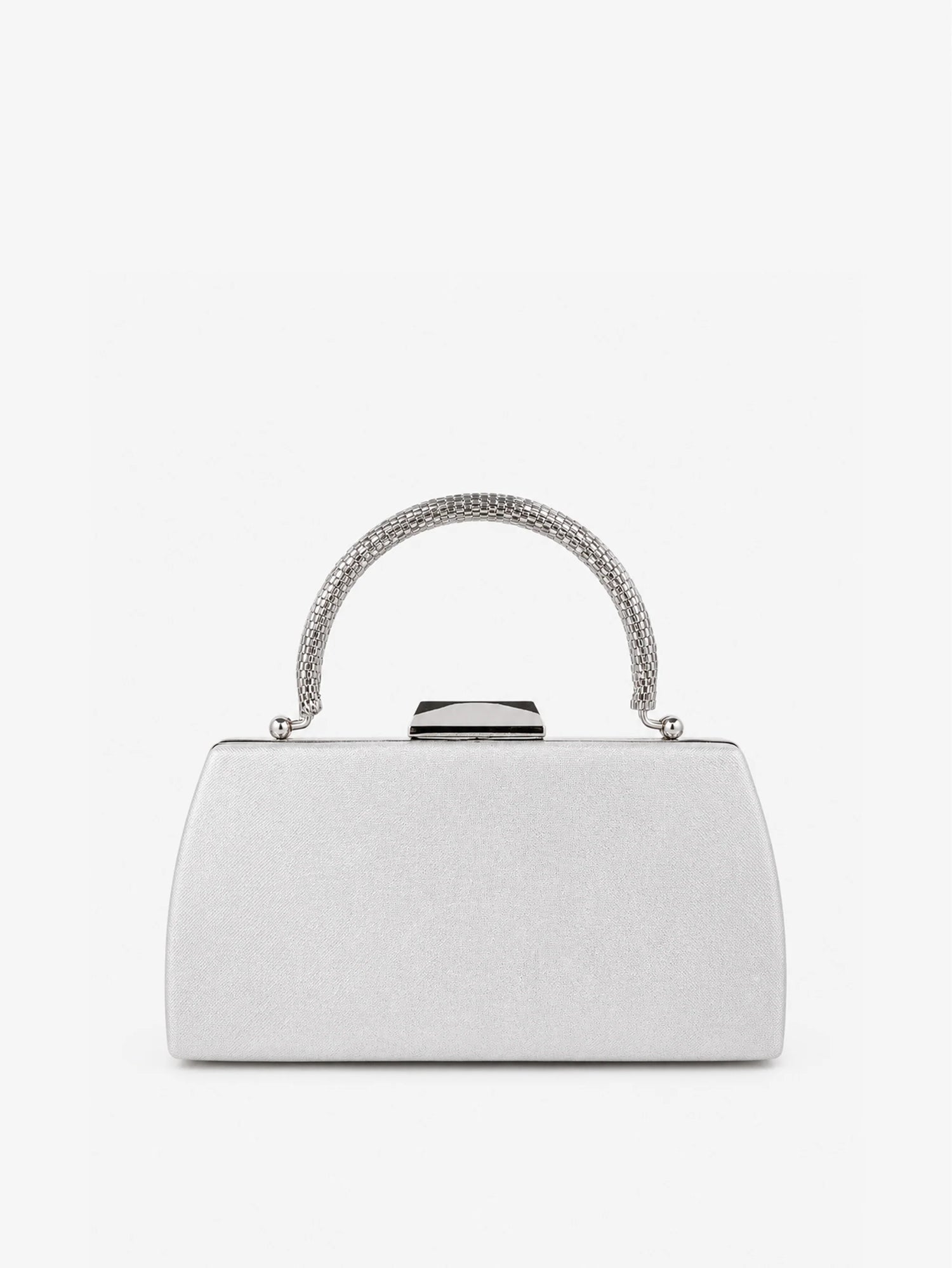 Nuvia Duo Top Handle Clutch Bag in Silver