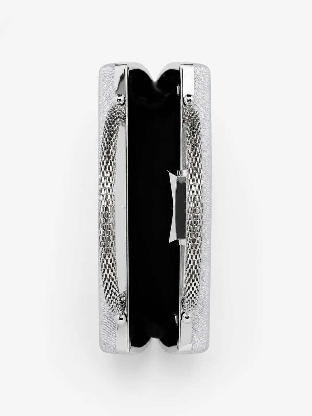 Nuvia Duo Top Handle Clutch Bag in Silver