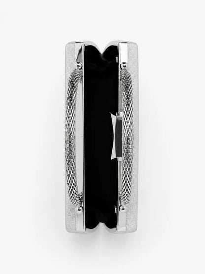 Nuvia Duo Top Handle Clutch Bag in Silver