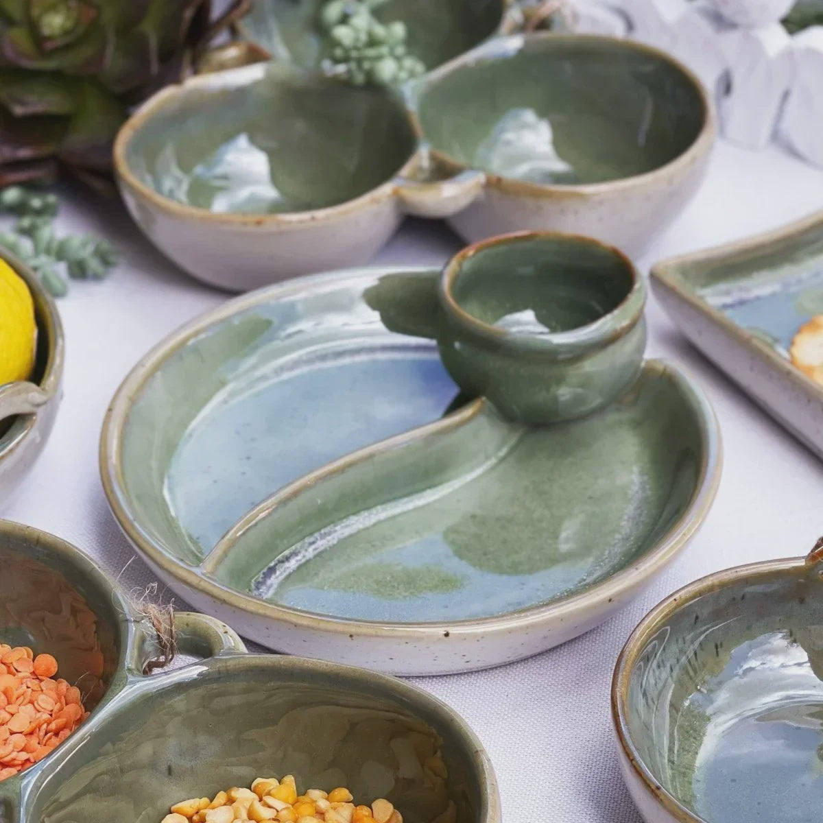 Ceramic Olive Dish - Olive