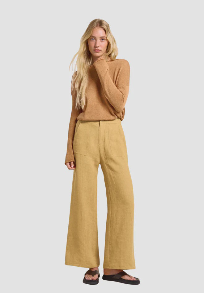 Jude Linen Pant - Pale Mustard