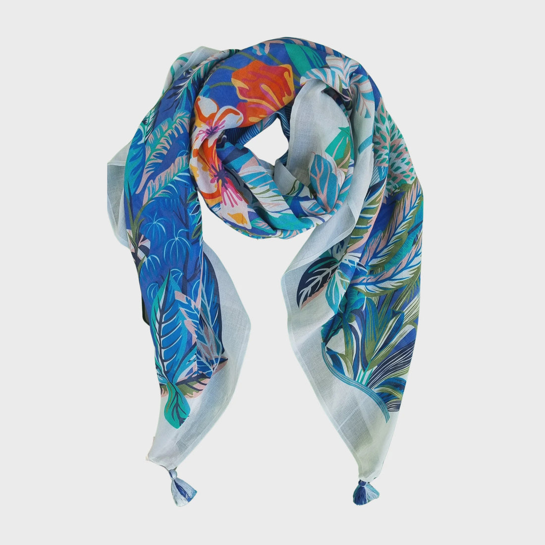 Blue Frond Scarf