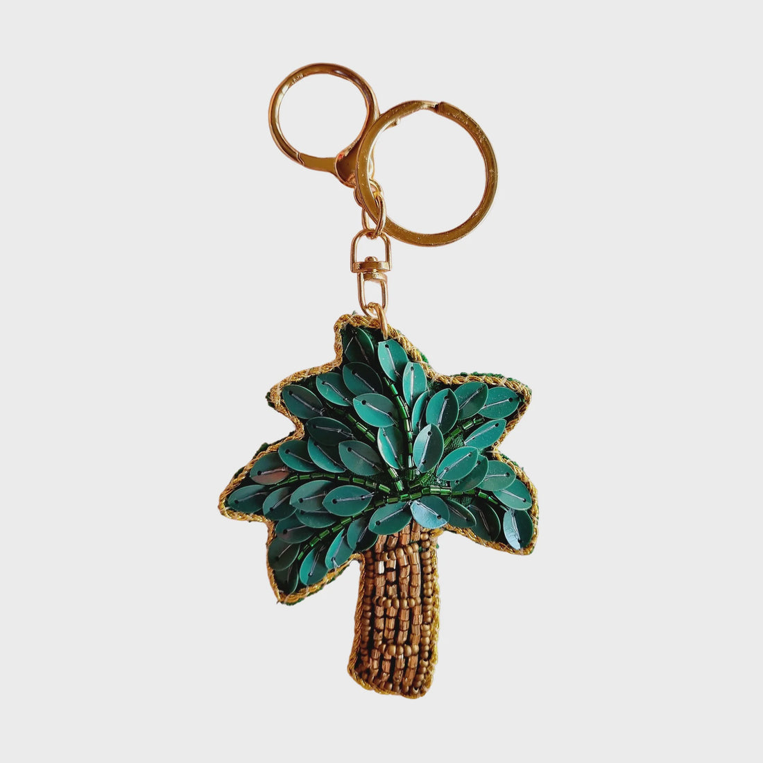 Beaded Palm Tree Key Chain