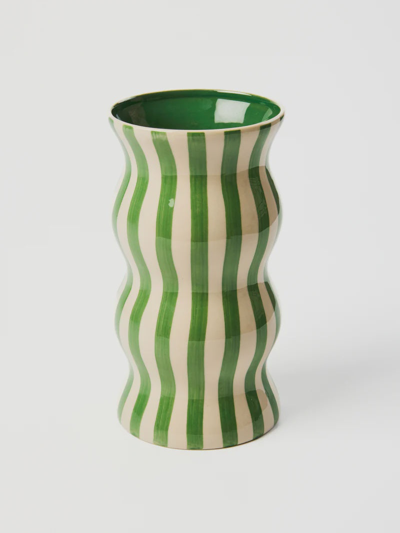 Palma Green Stripe Vase