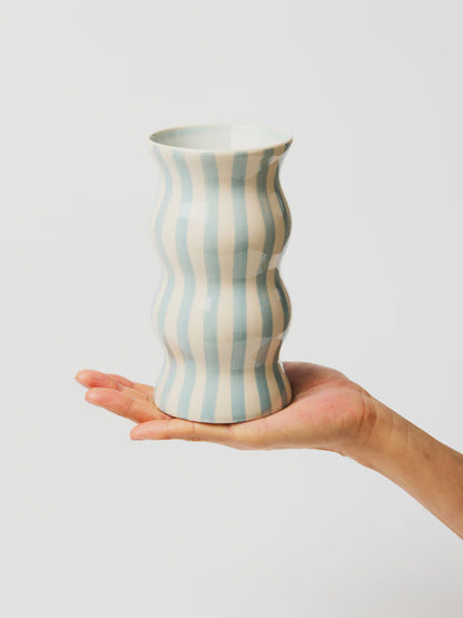 Palma Pale Blue Stripe Vase