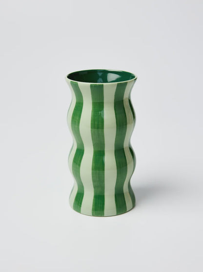 Palma Vase- Tonal Green Stripe