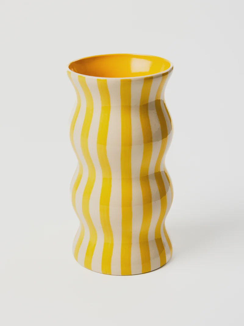Palma Yellow Stripe Vase