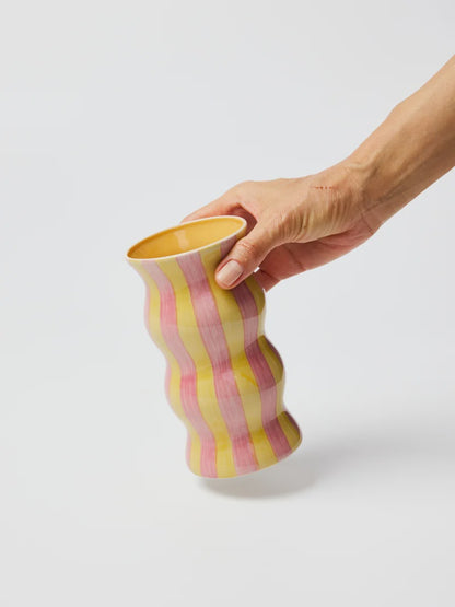 Palma Vase - Yellow Pink Stripe