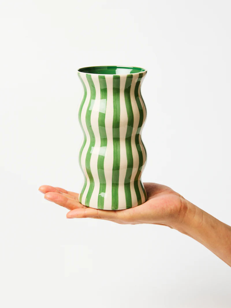 Palma Green Stripe Vase