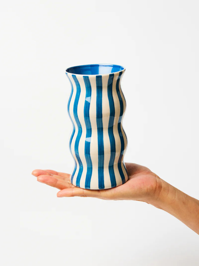 Palma Navy Stripe Vase