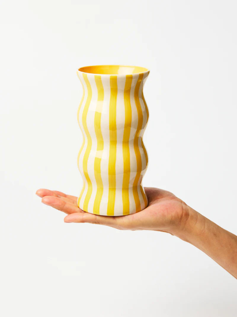 Palma Yellow Stripe Vase