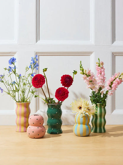 Palma Vase - Yellow Pink Stripe