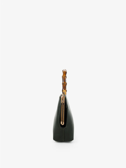 Palmier Green Bamboo Handle Handbag